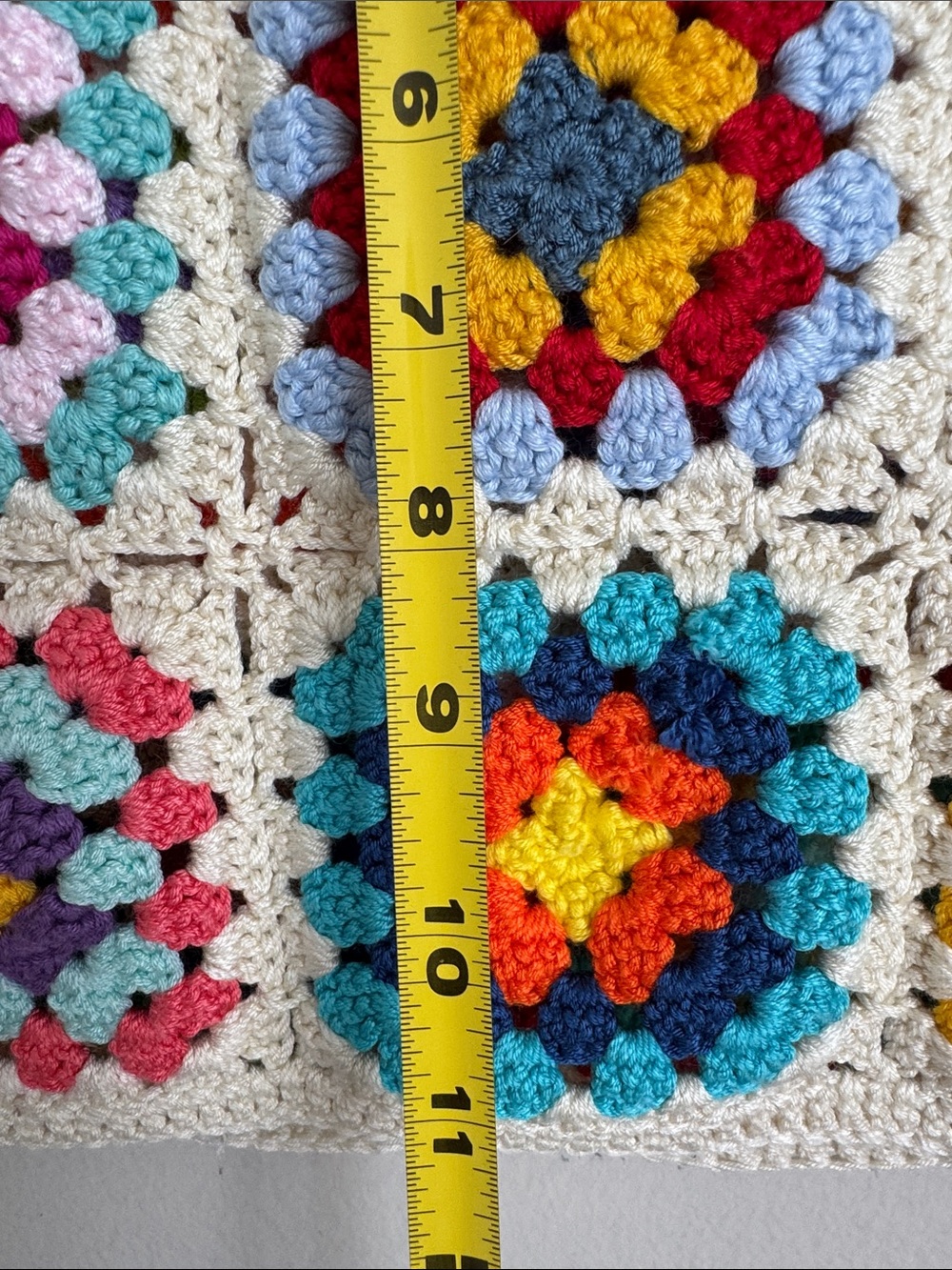 Handmade Crochet Granny Square Beach Mini Skirt Boho Festival Cover Up size S/M - Picture 7 of 9